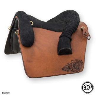 Jerez chestnut antique finish Nubuk schwarz messing flor-Punzierung