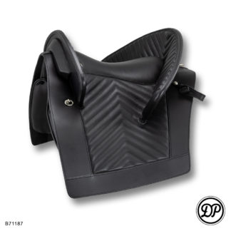 * Deuber Barocksattel "Lisboa" S2 schwarz Rustiko-Leder